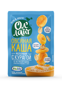 Овсяная молочная каша быстрого приготовления «С курагой», 40 г (0,34 б) OL01015